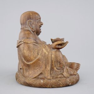 Een grote bronzen boeddha, deels verguld, Yonghzeng merk, 19e eeuw of vroeger — foto 2