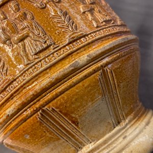A 'Peasants dance' stoneware jug with pewter lid, Raeren, dated 1578 — photo 10
