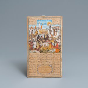 A Persian miniature of a battle scene, 19th C. — photo 1
