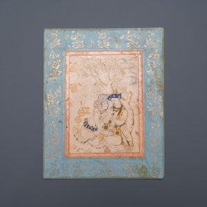 A Persian miniature on paper: 'Loving couple leaning against a tree', 18/19th C. — 照片 2