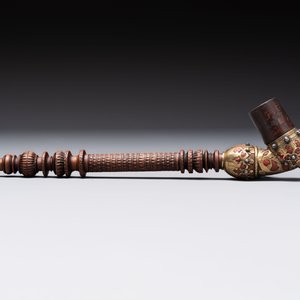 A Persian wooden pipe with bronze and steel mounts, Iran, 19th C. — 照片 3