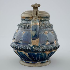 A pewter-mounted Muskau stoneware stein, dated 1660 — 照片 3