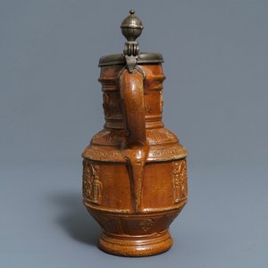 A pewter-mounted stoneware 'Kurfursten' jug, Raeren, dated 1603 — photo 4