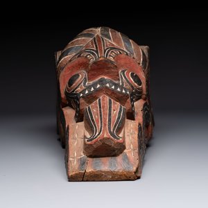 A polychrome 'Batak Singa' architectural element, North Sumatra, Indonesia, 19/20th C. — photo 6