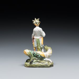 A polychrome Brussels faience allegorical sculpture representing America, probably Mombaers workshop, late 18th C. — photo 4