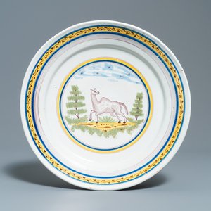 A polychrome Brussels faience 'dromedary' dish, ca. 1800 — photo 1