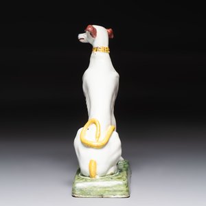 A polychrome Brussels faience greyhound, 18th C. — photo 5