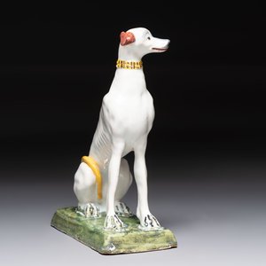 A polychrome Brussels faience greyhound, 18th C. — photo 6