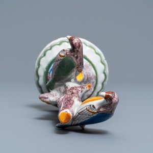 A polychrome Brussels faience group of a tree with birds, 18th C. — photo 6