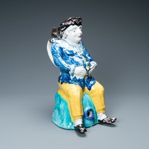 A polychrome Brussels faience 'Jacquot' table fountain, 18th C. — photo 1