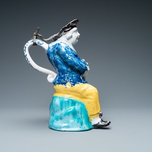 A polychrome Brussels faience 'Jacquot' table fountain, 18th C. — photo 5