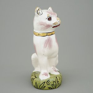 A polychrome Brussels faience model of a cat, 18th C. — 照片 3