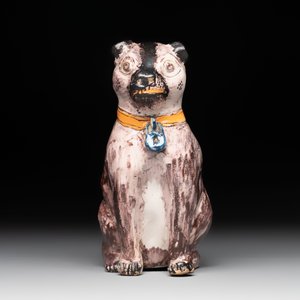 A polychrome Brussels faience model of a dog, 18th C. — photo 2