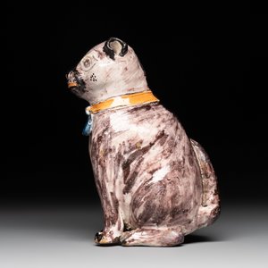 A polychrome Brussels faience model of a dog, 18th C. — photo 3