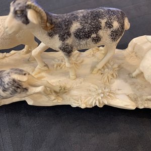 A polychrome Chinese ivory group with a shepherd, ca. 1940 — photo 11