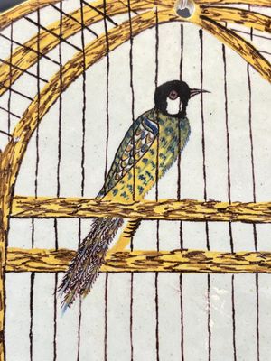 A polychrome Dutch Delft 'bird cage' plaque, 18th C. — photo 2