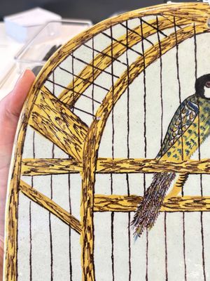 A polychrome Dutch Delft 'bird cage' plaque, 18th C. — photo 7