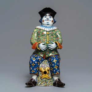 A polychrome Dutch Delft 'Bobbejak' rope twist handle cistern, 18th C. — photo 2