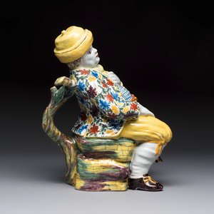 A polychrome Dutch Delft 'Bobbejak' table fountain and cover, 18th C. — photo 5