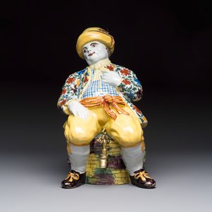 A polychrome Dutch Delft 'Bobbejak' table fountain and cover, 18th C. — photo 2