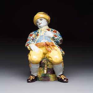 A polychrome Dutch Delft 'Bobbejak' table fountain and cover, 18th C. — 照片 2