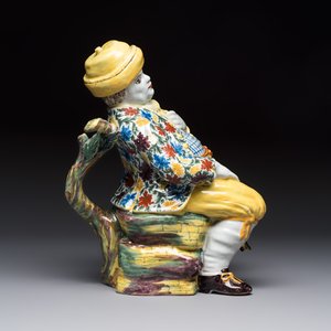 A polychrome Dutch Delft 'Bobbejak' table fountain and cover, 18th C. — 照片 5