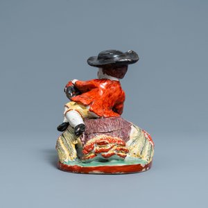 A polychrome Dutch Delft box and cover in the shape of a boy on a bird, 18th C. — photo 5