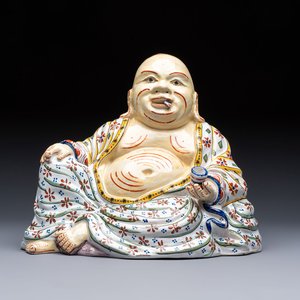 A polychrome Dutch Delft 'Budai' figure, 19th C. — photo 1