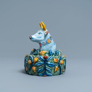 A polychrome Dutch Delft butter tub in the shape of a cow, 18th C. — photo 3