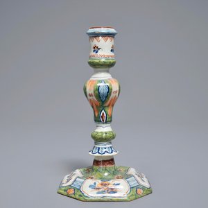 A polychrome Dutch Delft candlestick, 18th C. — photo 2