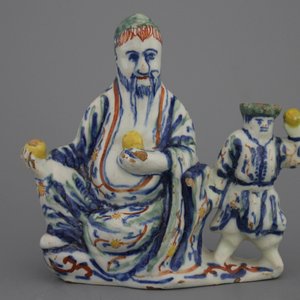 A polychrome Dutch Delft Chinoiserie group, 18th C. — photo 1
