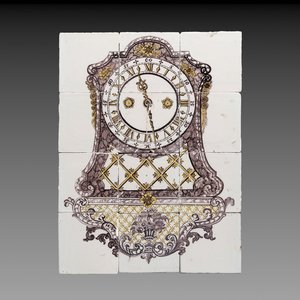 A polychrome Dutch Delft 'console clock' tile mural, probably Rotterdam, 18th C. — photo 1
