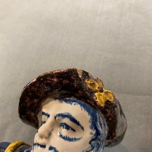 A polychrome Dutch Delft figure of a hurdy-gurdy player, 18th C. — photo 9
