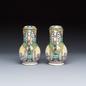 A polychrome Dutch Delft 'Four hearts' oil and vinegar set — photo 4