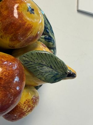 A polychrome Dutch Delft 'Fruit basket' butter tub and cover — photo 1