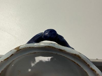 A polychrome Dutch Delft 'Fruit basket' butter tub and cover — photo 7