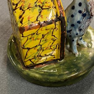 A polychrome Dutch Delft model of a dog by its doghouse, 18th C. — photo 13