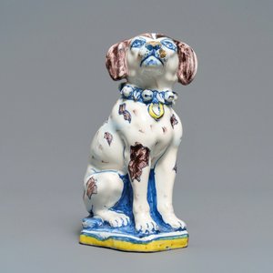 A polychrome Dutch Delft model of a dog, early 18th C. — 照片 2
