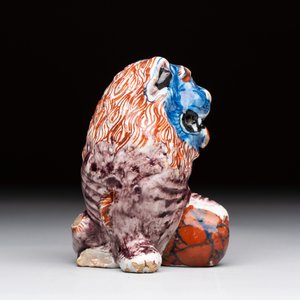 A polychrome Dutch Delft model of a lion, 18th C. — photo 4