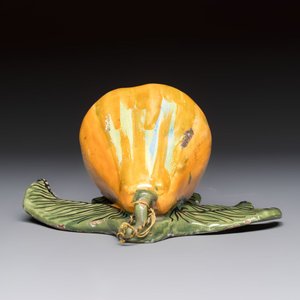 A polychrome Dutch Delft model of a pear — photo 3