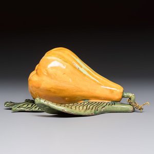 A polychrome Dutch Delft model of a pear — photo 4