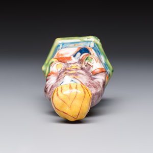 A polychrome Dutch Delft model of a seated oriental figure, 18th C. — foto 6