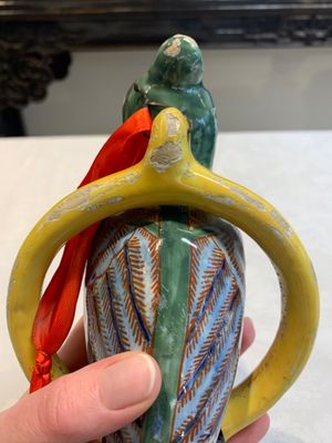 A polychrome Dutch Delft parrot, 19th C. — photo 10