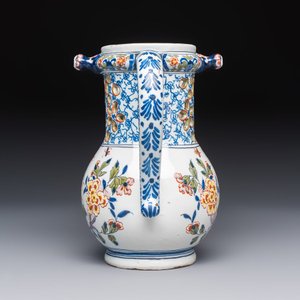 A polychrome Dutch Delft puzzle jug with a landscape scene — photo 4