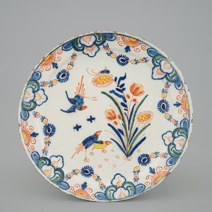 A polychrome Dutch Delft quail dish, 18th C. — photo 1