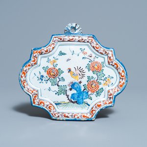 A polychrome Dutch Delft 'rooster' plaque, dated 1763 — photo 1