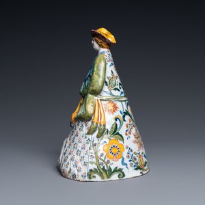 A polychrome Dutch Delft table bell in the shape of a lady on a cow, 18th C. — 照片 4