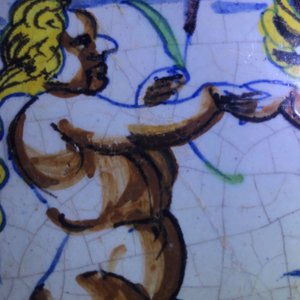 A polychrome Dutch Delft 'Triton and mermaid' tile, Rotterdam, 1st quarter 17th C. — 照片 5
