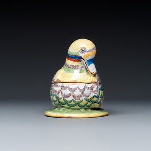 A polychrome Dutch Delft tureen and cover in the shape of a duck — photo 6