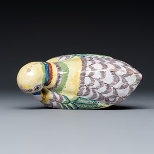 A polychrome Dutch Delft tureen and cover in the shape of a duck — photo 7